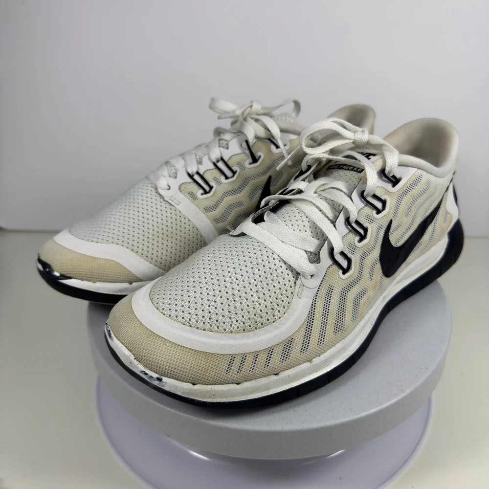 Nike Men Sneakers Free 5.0 Mesh Running Lightweight White‎ Black US 11